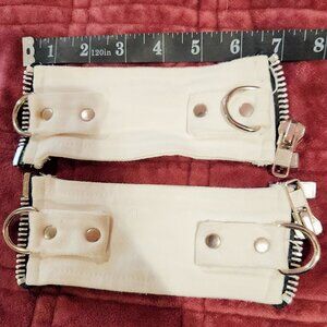 RARE Vintage Lip Service Institutionalized Canvas wrist cuffs - white
